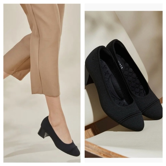 VIVAIA Almond-Toe Chunky Heels (Julie Pro) size 38 US 7.5